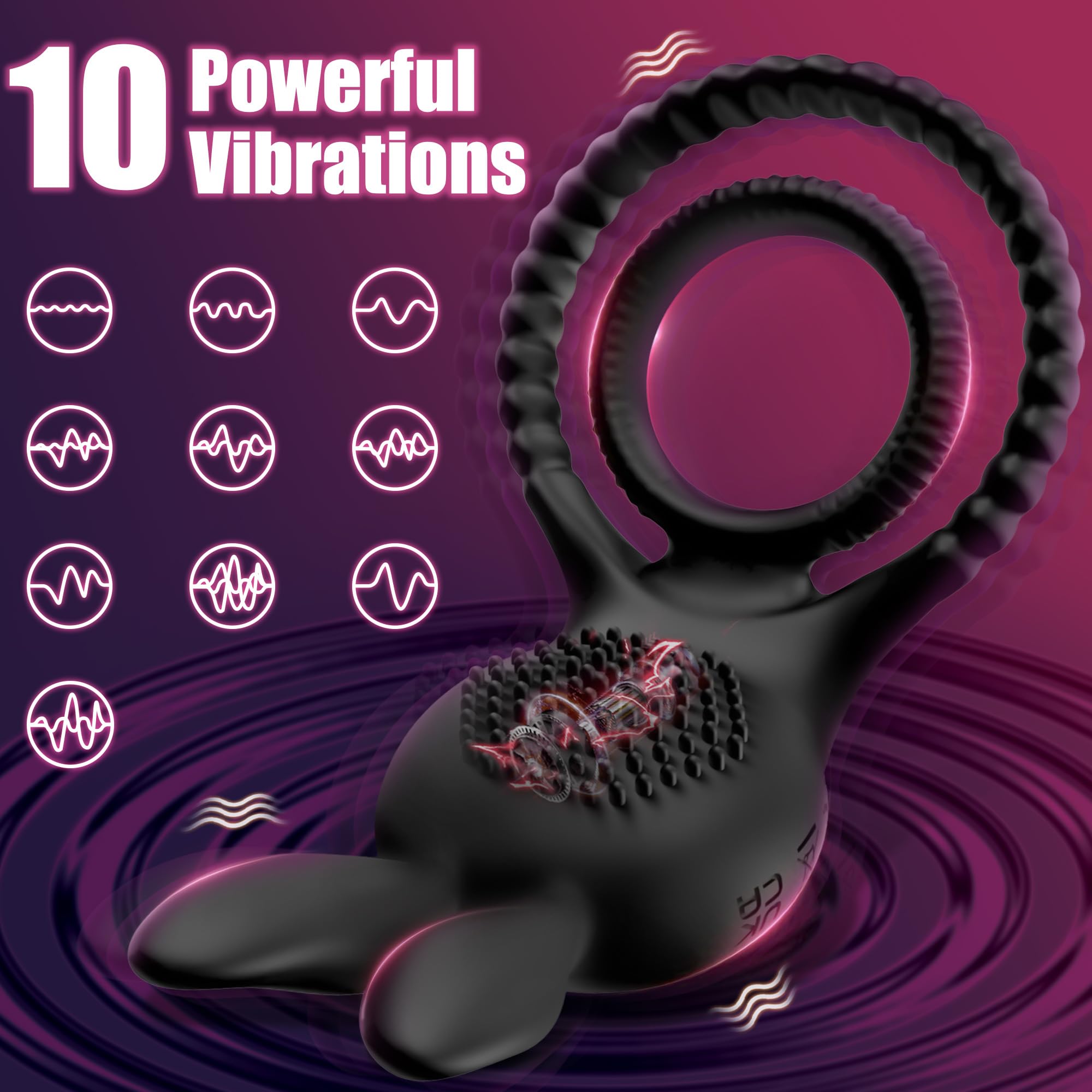 Cock ring in use demonstrating dual stimulation for couples pleasure