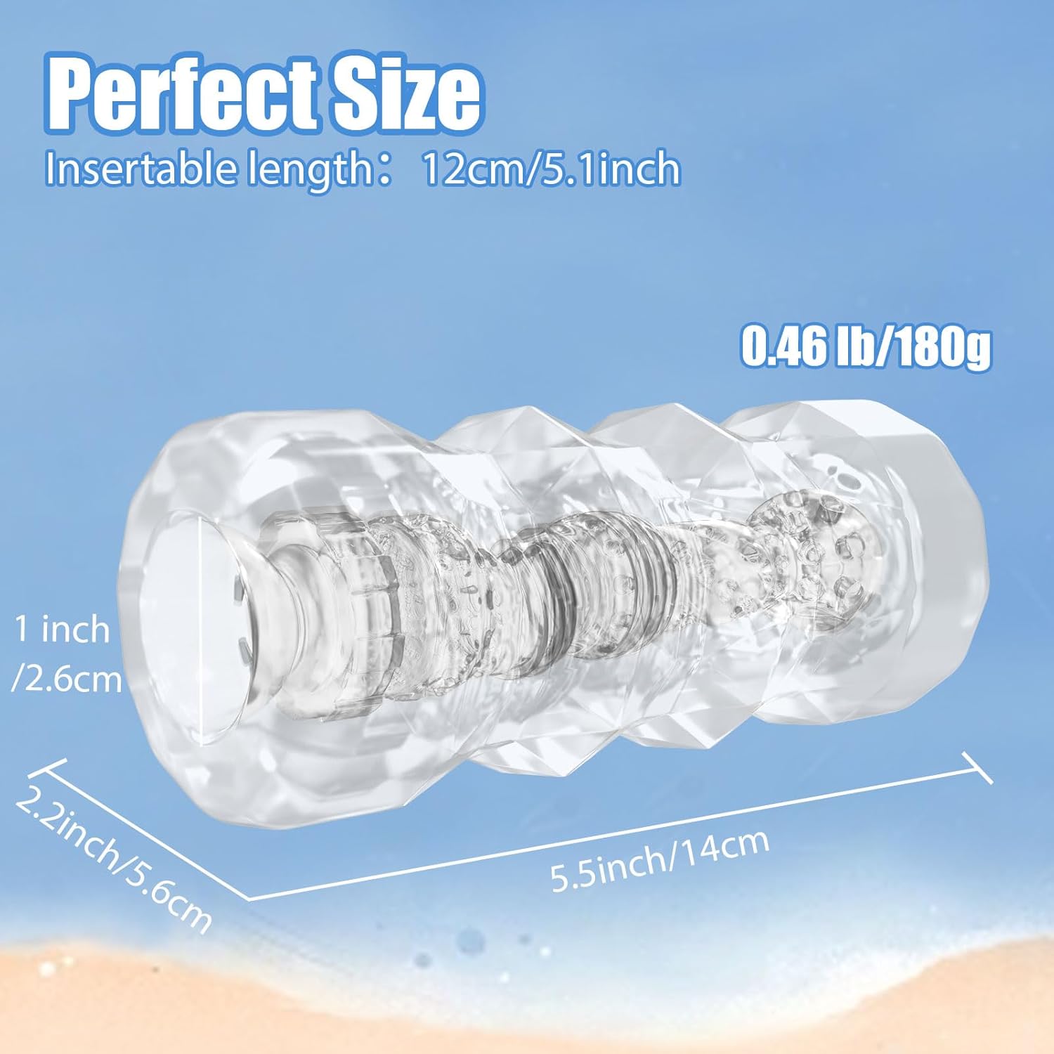 Manual Male Masturbation Realistic 3D Textured Stroker 5 Colors-IntimiLife