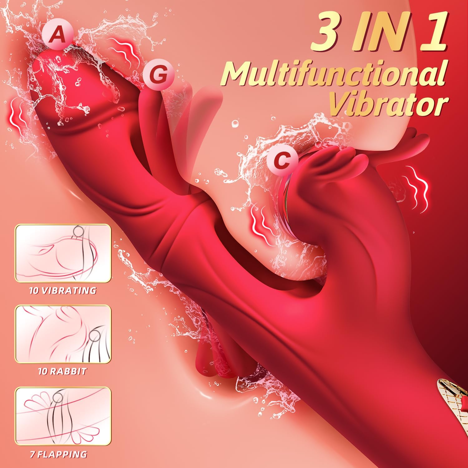 Angel 10 Tapping 7 Flapping Rabbit G Spot Vibrator-IntimiLife