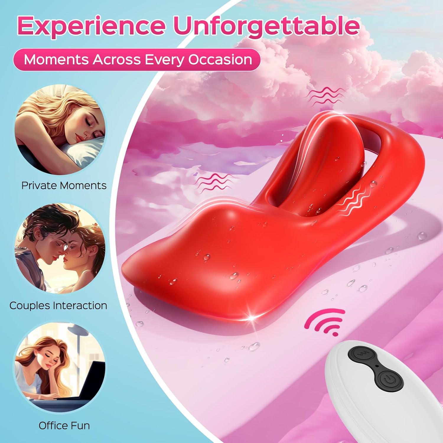 Tongue Wearable Clitoral Stimulation Vibrator with Remote & APP Control-IntimiLife