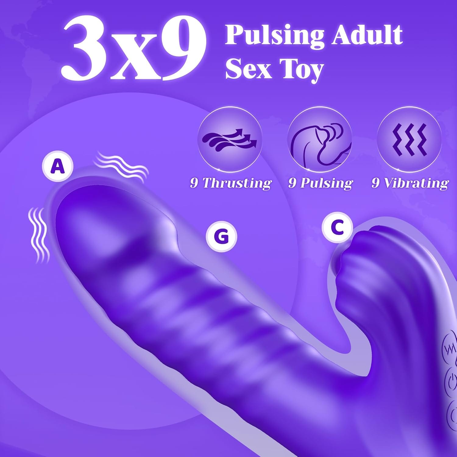 APP-Controlled 9 Pulsing Thrusting Rabbit G Spot Vibrator-IntimiLife
