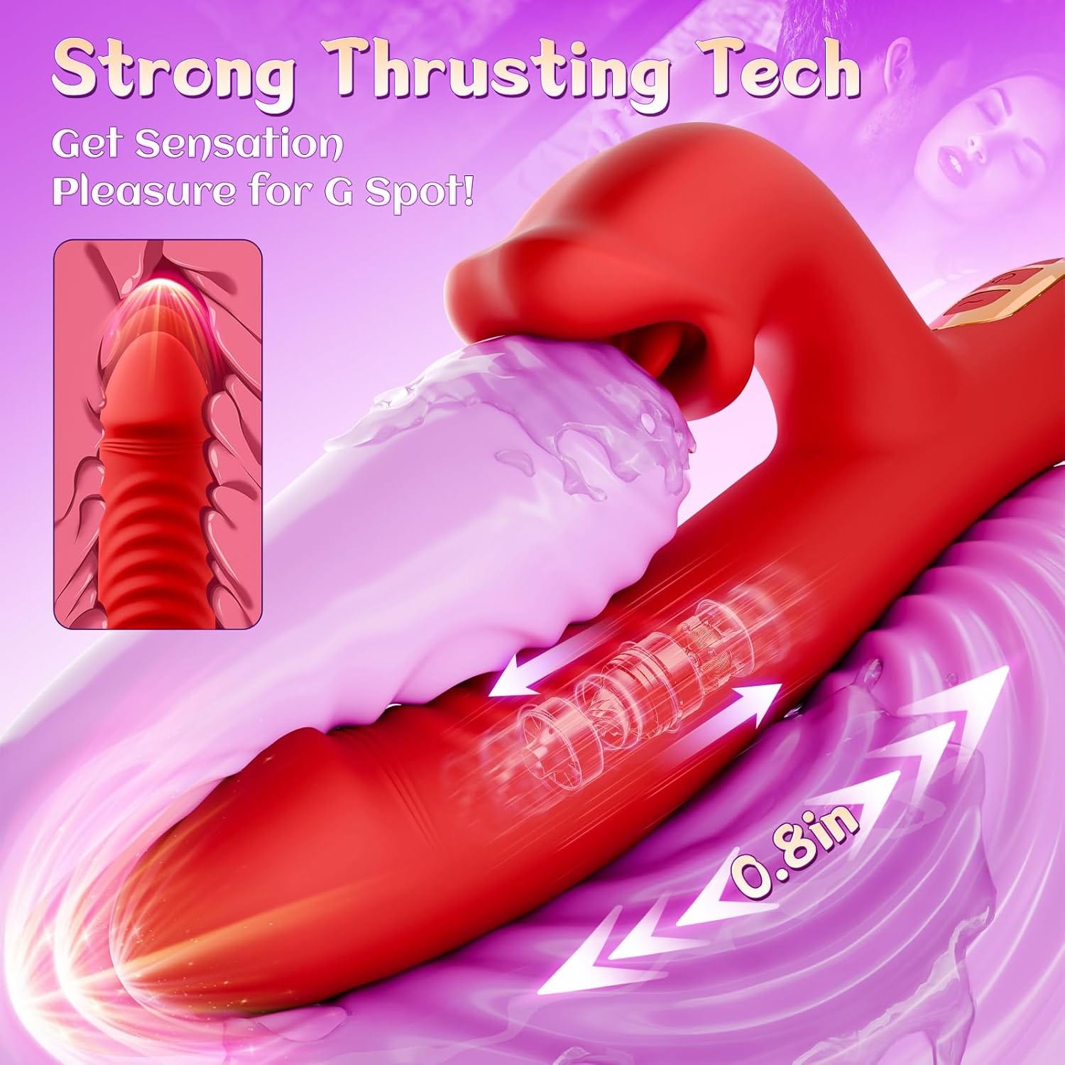 Upgraded Rose Muncher 5 In 1 Thrusting Clitoral G Spot Vibrator-IntimiLife