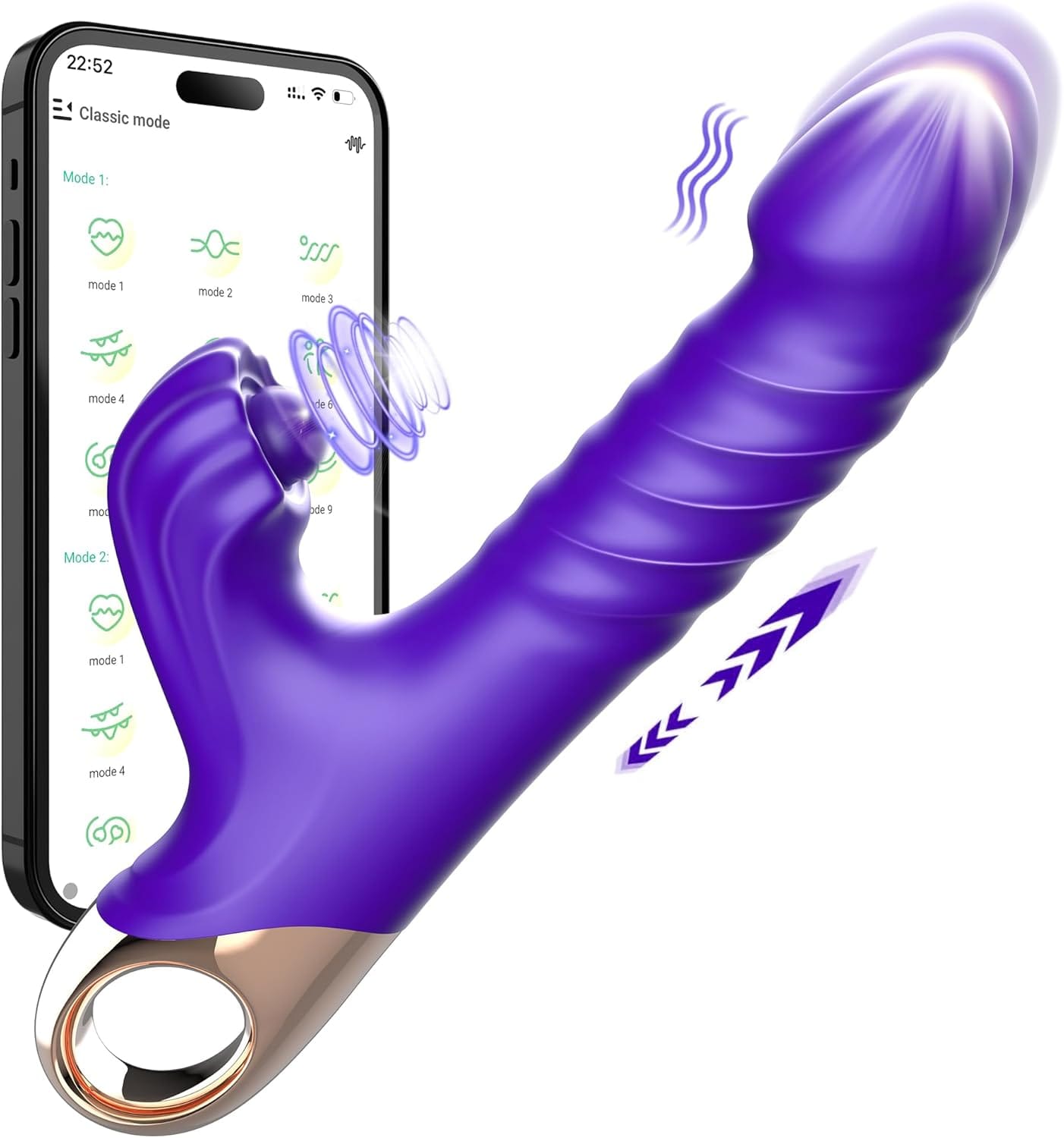APP-Controlled 9 Pulsing Thrusting Rabbit G Spot Vibrator-IntimiLife