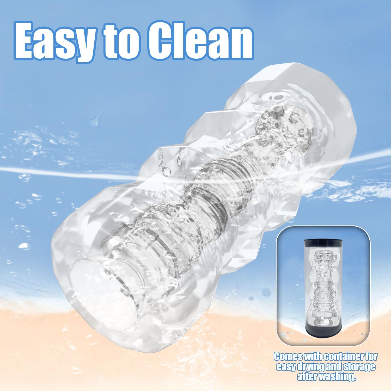 Manual Male Masturbation Realistic 3D Textured Stroker 5 Colors-IntimiLife