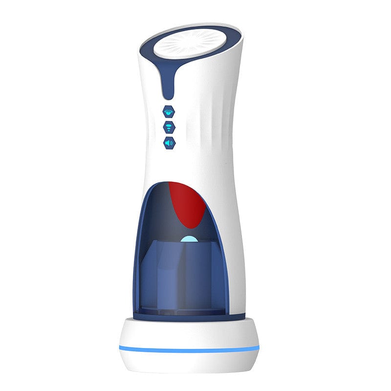 Male pleasure device demonstrating waterproof construction and easy cleaning
