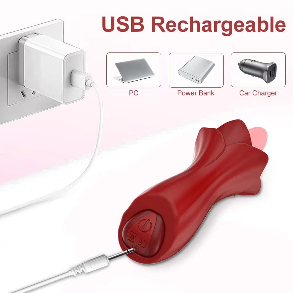 intimilife - Rose Tongue Vibrating Stick Vaginal Licking Clitoris Stimulator-IntimiLife