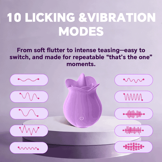Mlem - 10 Speeds Purple Rose Tongue Massager