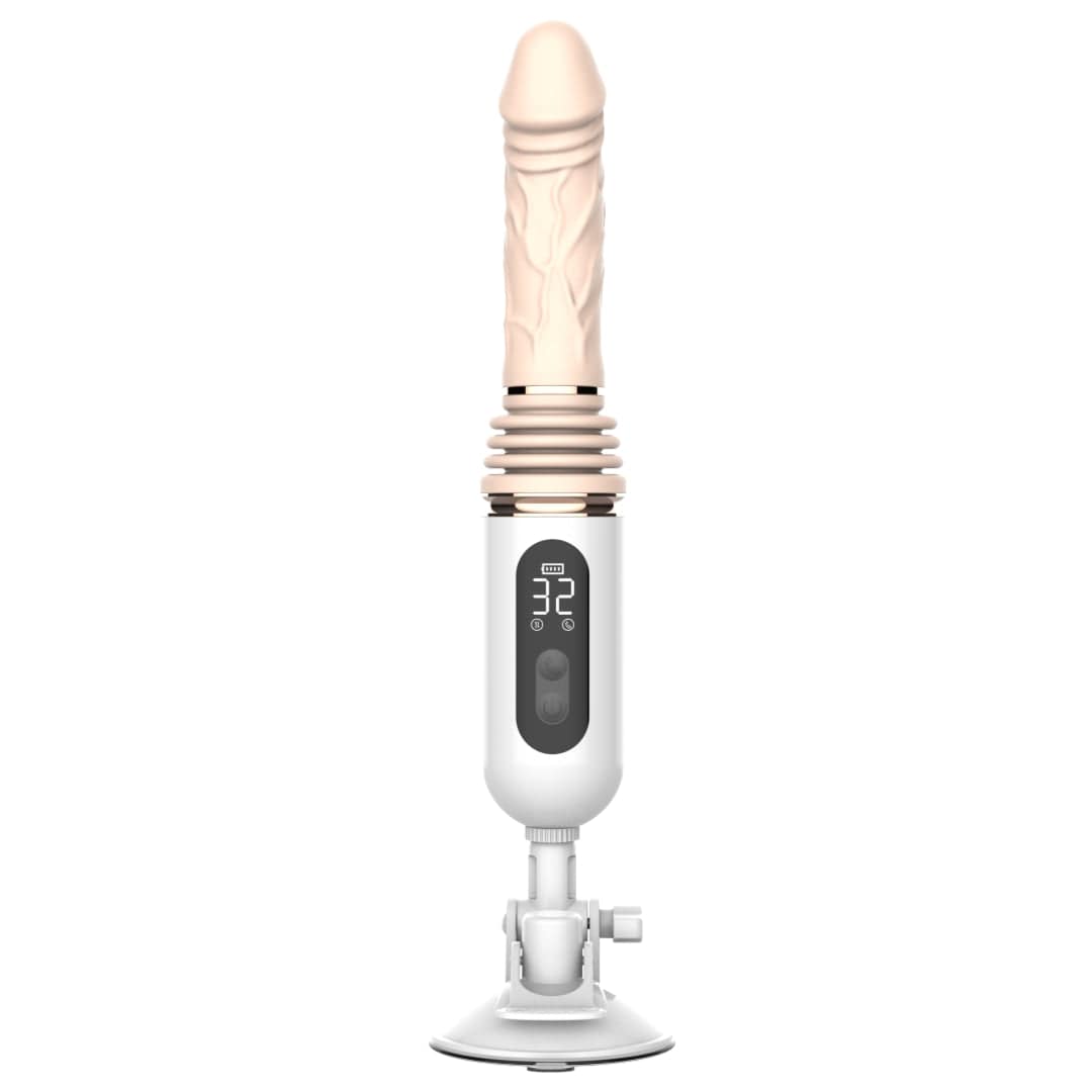 Thrusting machine displaying multiple speed and vibration mode controls