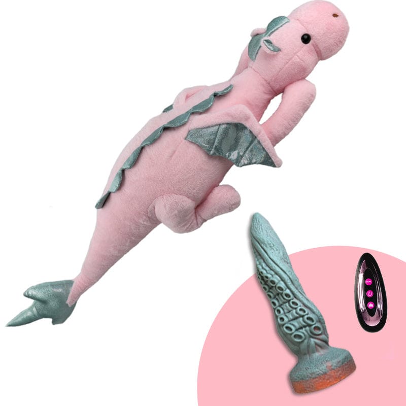 Person using remote control to operate the discreet plush machine