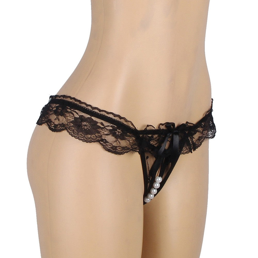Lace and Pearl Panty Crotchless Pearl Panties product image 3
