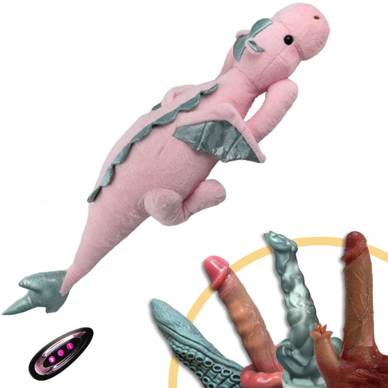 Close-up of thrusting mechanism and heating function on sex toy