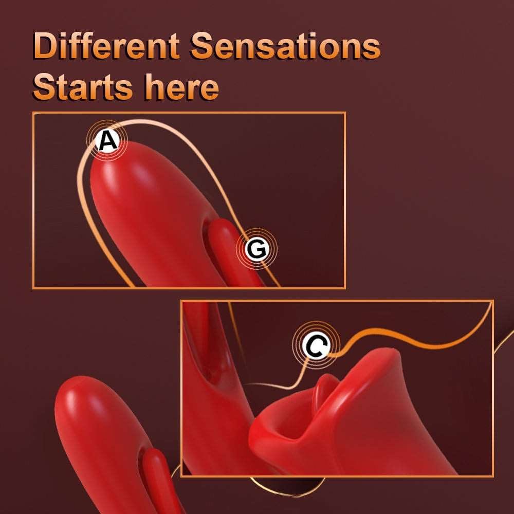 Rose vibrator with magnetic charging cable and storage pouch