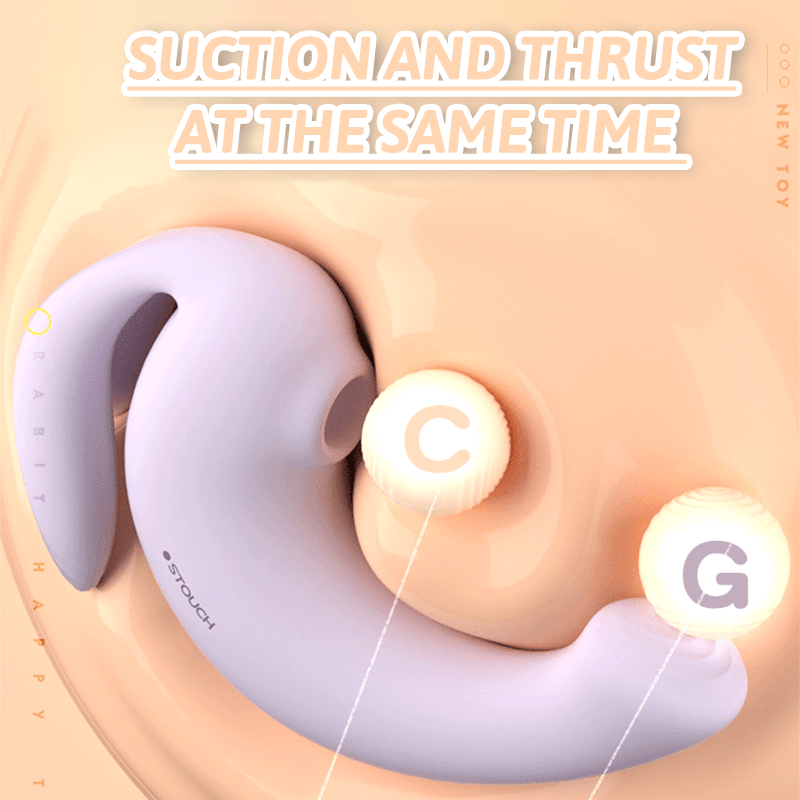 Stouch Sucking G-spot Vibrator With Rabbit Ears-IntimiLife