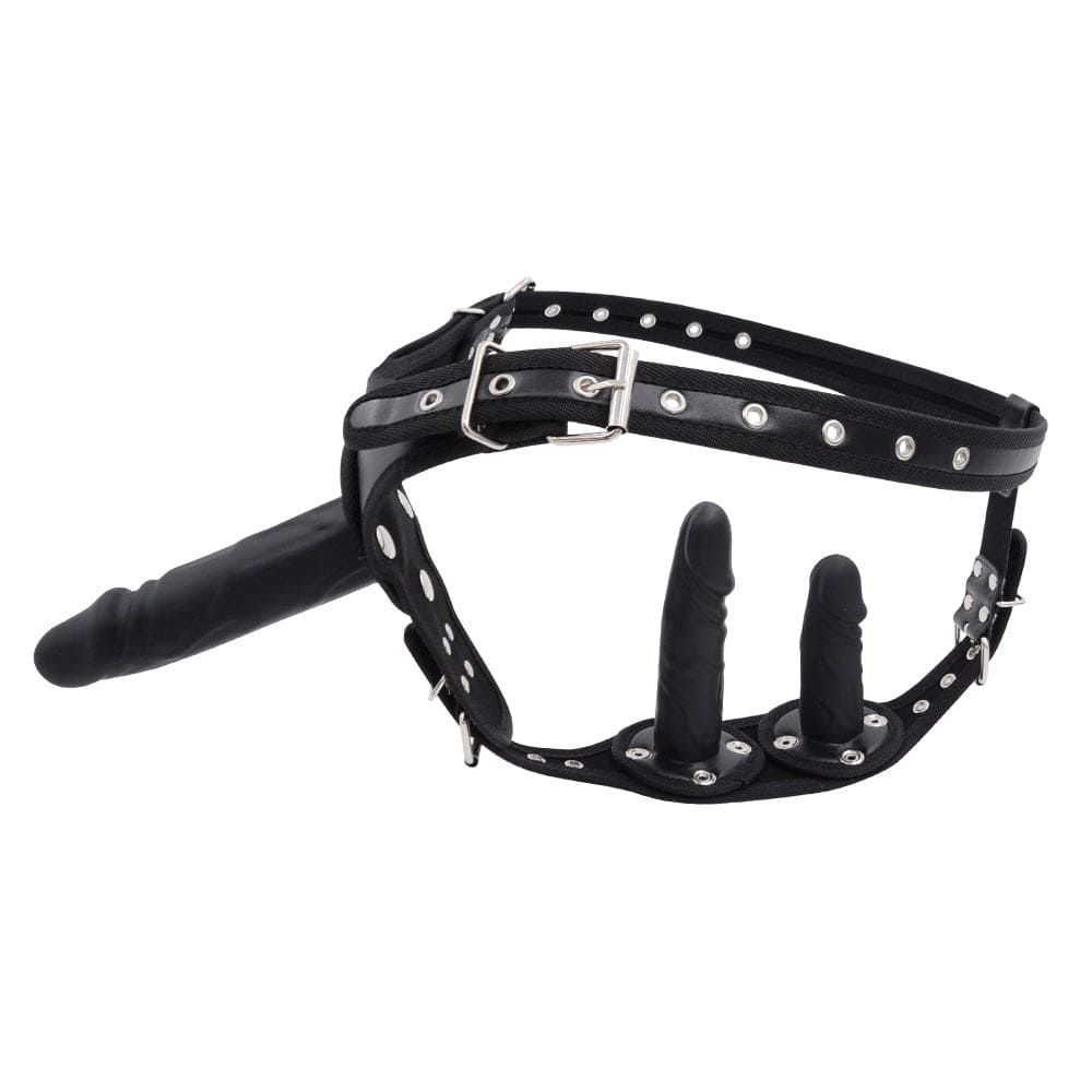 Wearable silicone dildo showing adjustable waist and realistic texture