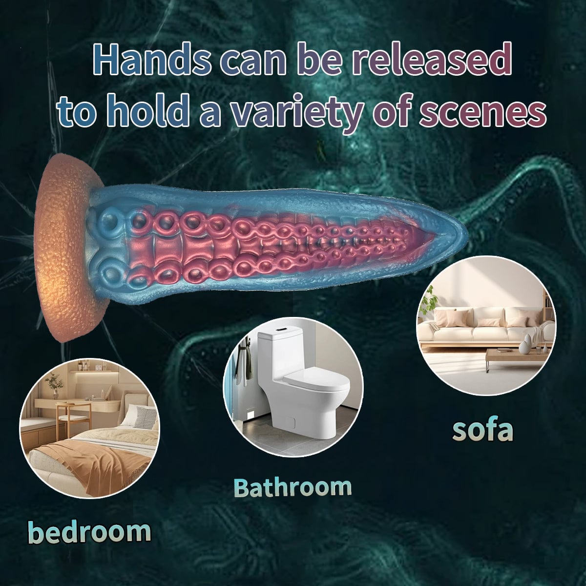 6.69‘’ Ocean Blue Octopus Tentacle Silicone Anal Dilator Fantasy Dildo-IntimiLife