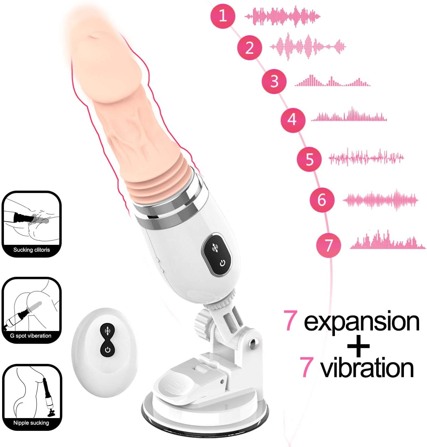 Waterproof dildo machine in use with discreet remote control