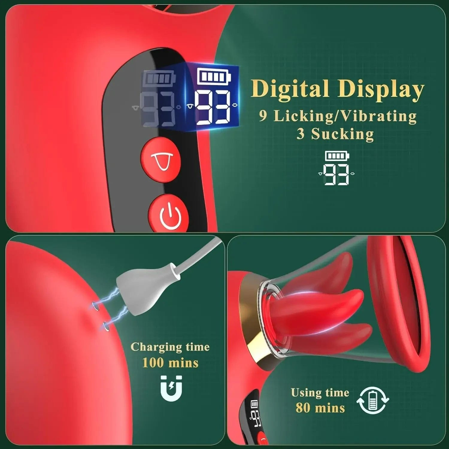 Nipples Clitoris Licker Tongue Vibrator Removable Cup Vagina Sucking Massager-IntimiLife