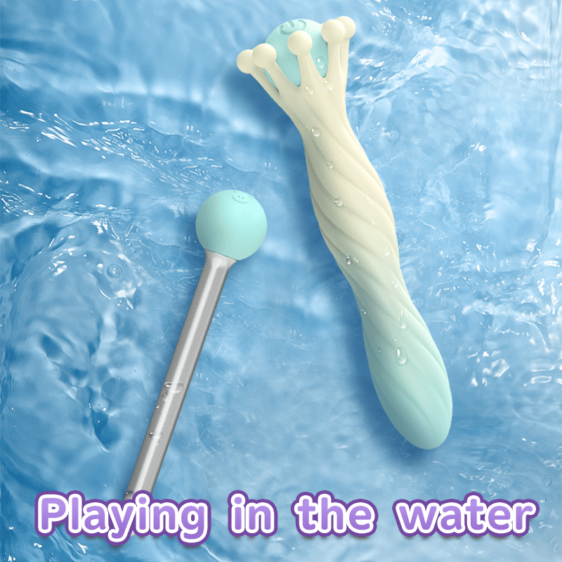 Detachable mini vibrator showing modular design with gradient colors