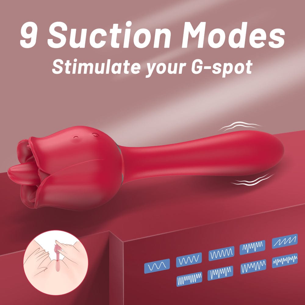 intimilife - Tongue Rose & G-Sport Sex Toy Oral Licking Stimulate Masturbate Adult Toys Massager For Women-IntimiLife