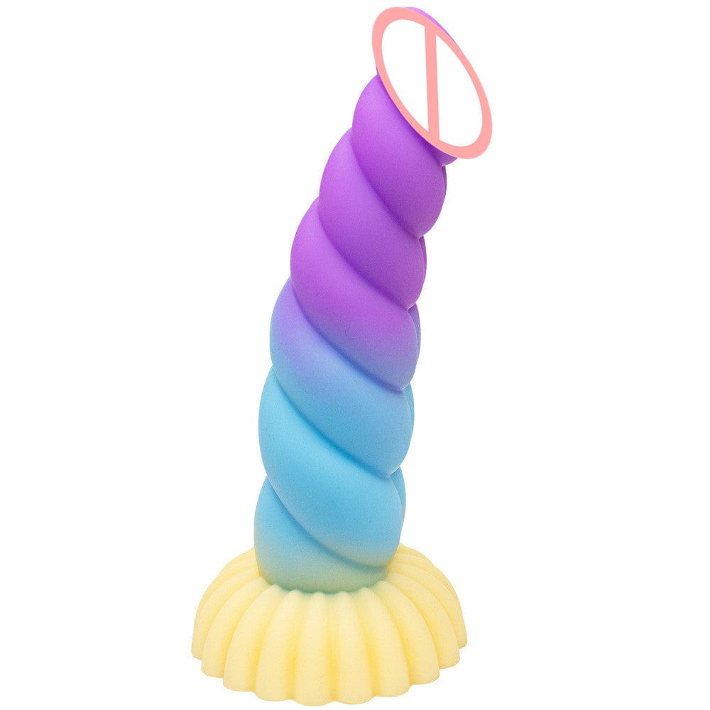 9.05‘’ Colorful Braid Dildo Vibrator Liquid Silicone Anal Plug-IntimiLife