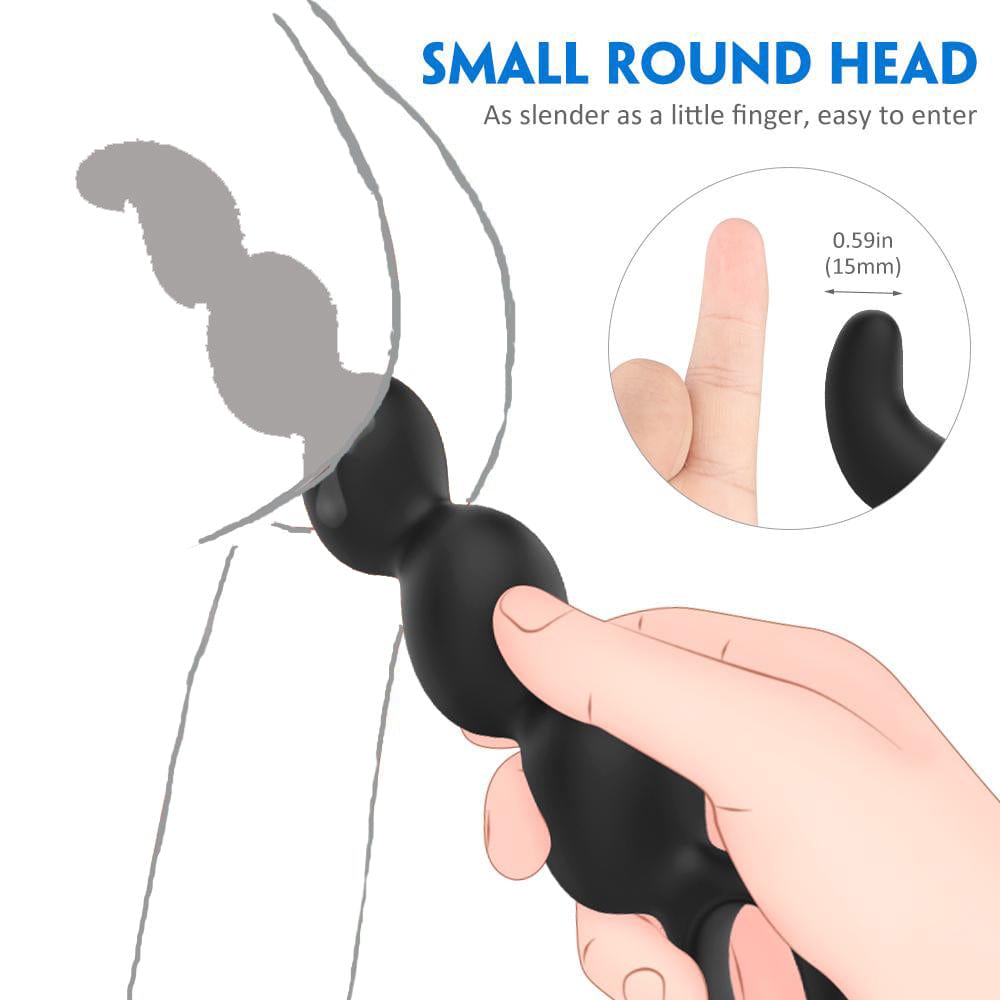 Graduated anal beads shown at actual 23cm and 28cm lengths