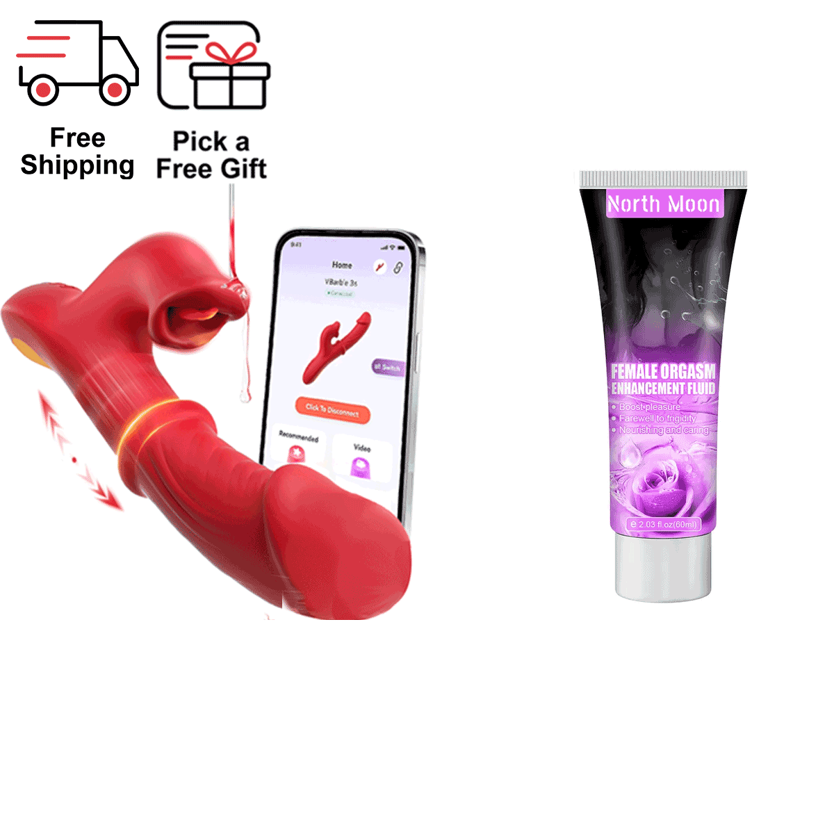 AeroBunny - App-Controlled Dual-Massager for Ultimate Relaxation side view and design details