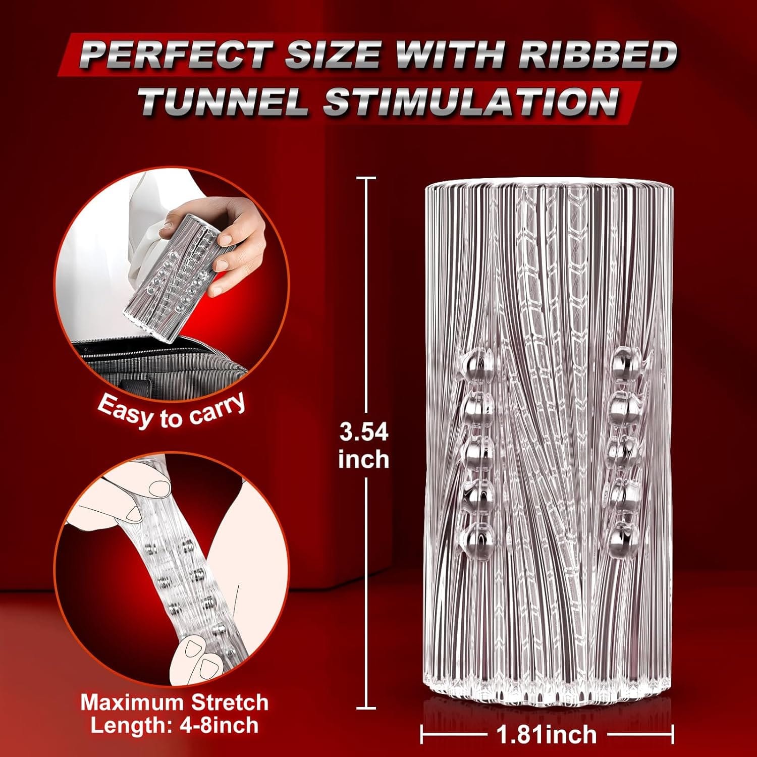 Manual Suction Penis Sleeve Blowjob Male Masturbators with 15 Extruded Beads-IntimiLife