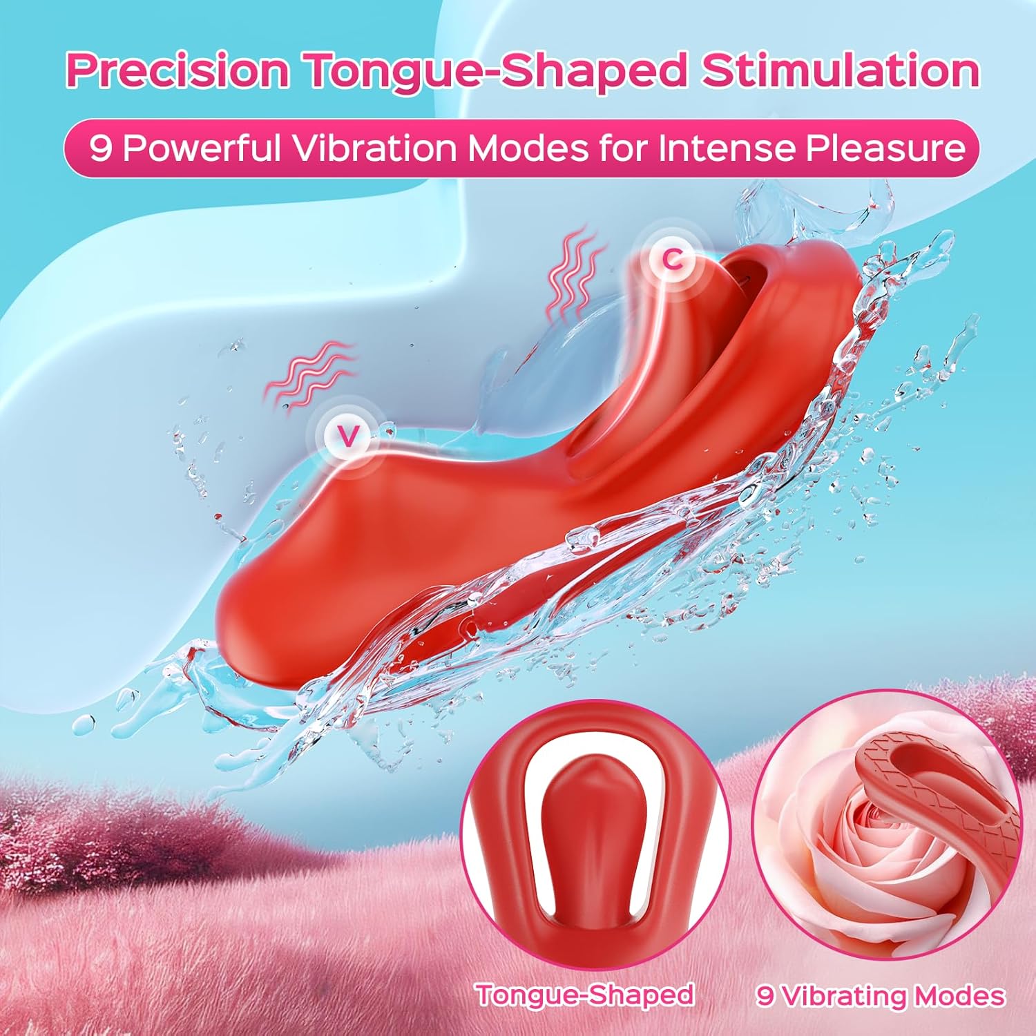 Tongue Wearable Clitoral Stimulation Vibrator with Remote & APP Control-IntimiLife