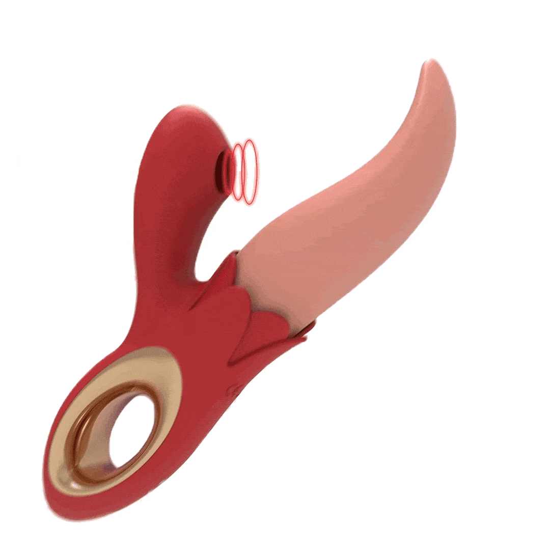 intimilife - Multiple Frequency Conversion Sucking / Tapping Rose Tongue-licking Vibrator-IntimiLife