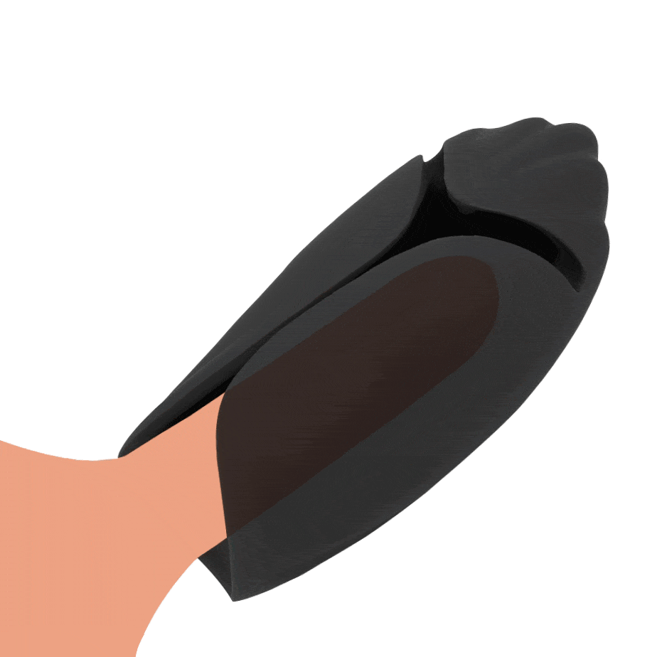 Close-up of medical-grade silicone texture and dual-side squeezing feature