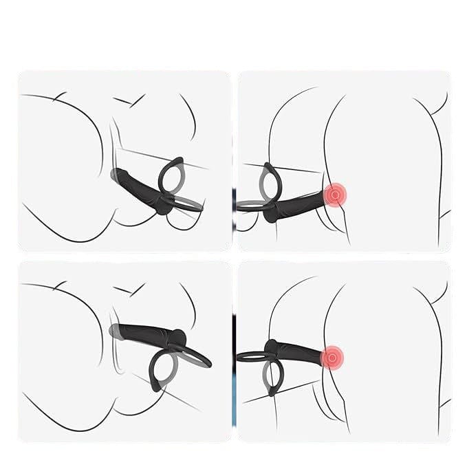 Strap-on demonstrating hands-free fit for couples use