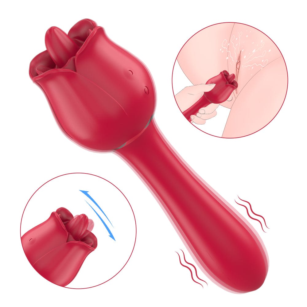 intimilife - Tongue Rose & G-Sport Sex Toy Oral Licking Stimulate Masturbate Adult Toys Massager For Women-IntimiLife