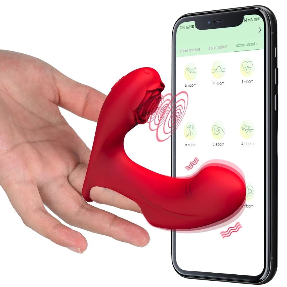 Rose Finger Vibrator Double Vibration Clitoral G Spot Stimulator APP Control-IntimiLife