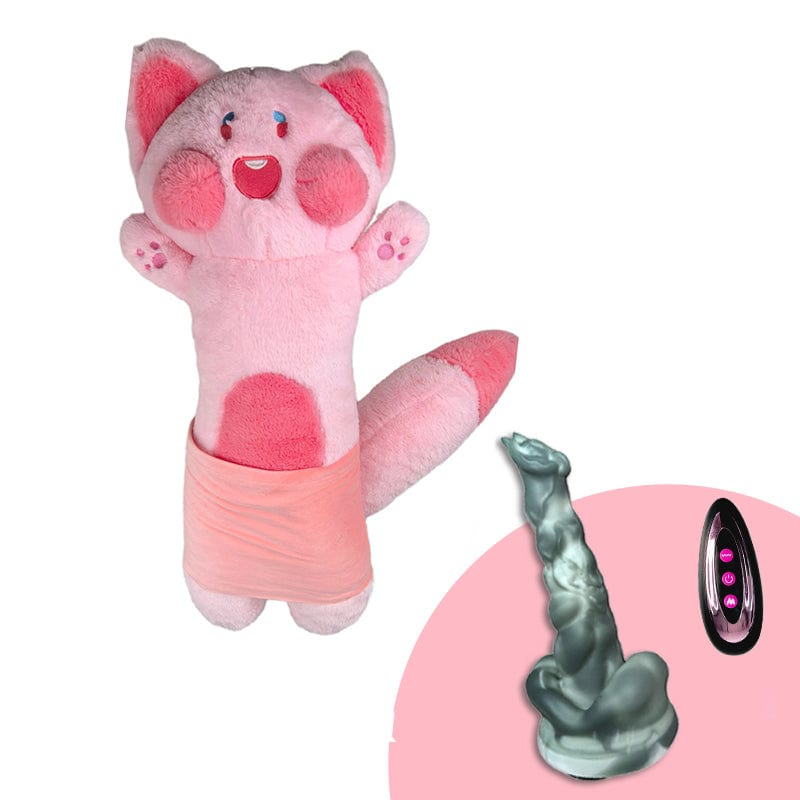 Close-up of thrusting mechanism and heating function on sex toy