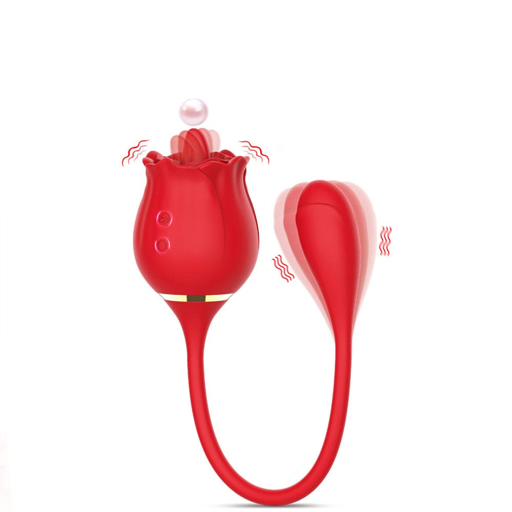 Close-up of waterproof rose toy with smooth silicone surface texture