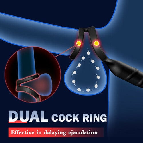 Double Lock Ring Sperm Prostate Massager Remote Control Anal Plug-IntimiLife