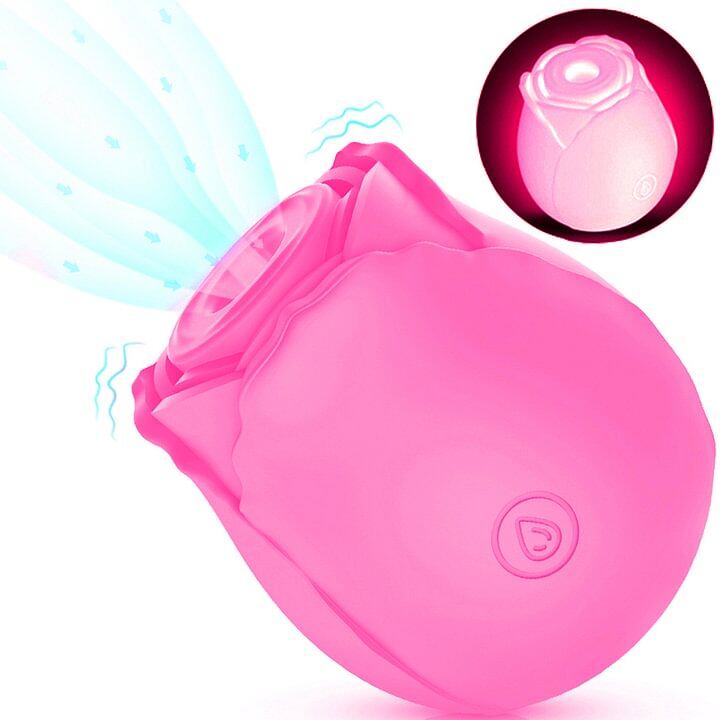 Amora - Rose Intimate Suction Toy Waterproof Pleasure side view and design details