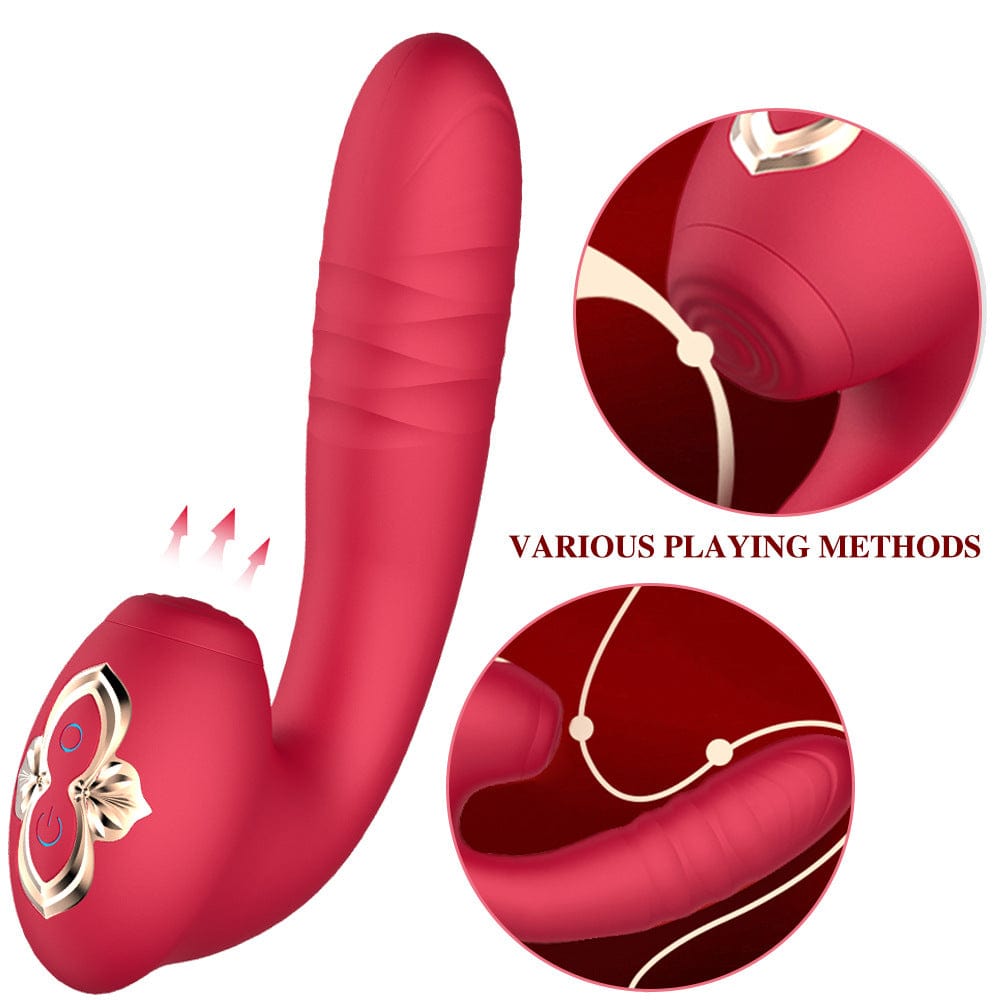 Telescopic vibrator showing ergonomic design and smooth silicone surface