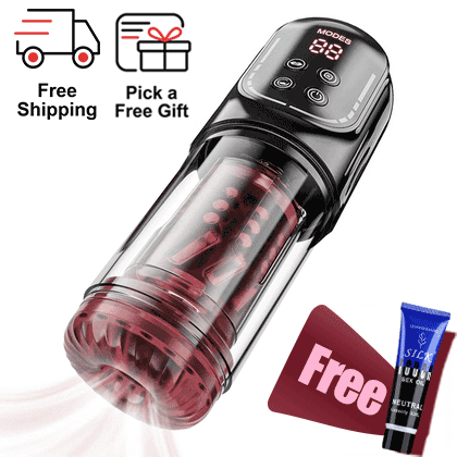 App Controlled Male Tongue Toy – Crimson Veil - App Tongue Male Toy & Pump with Free Lube front product view