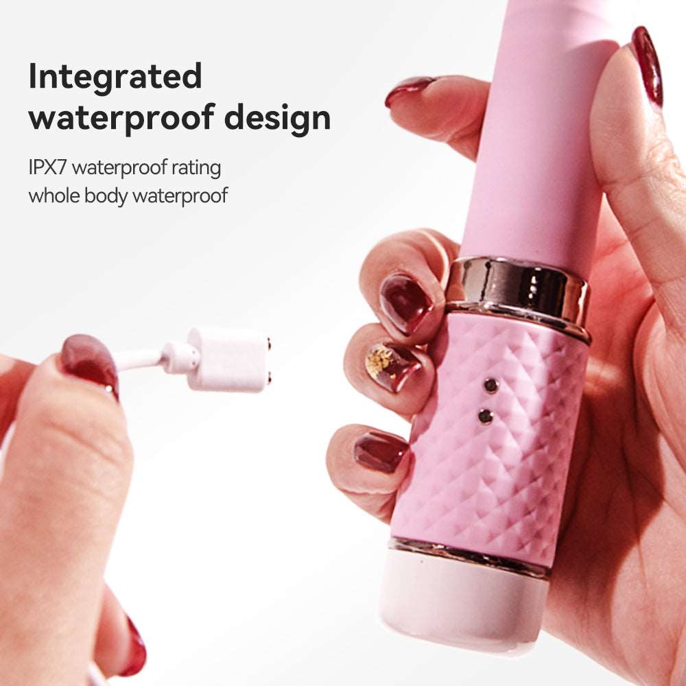10-speed vibrating female masturbator with warming feature on white background