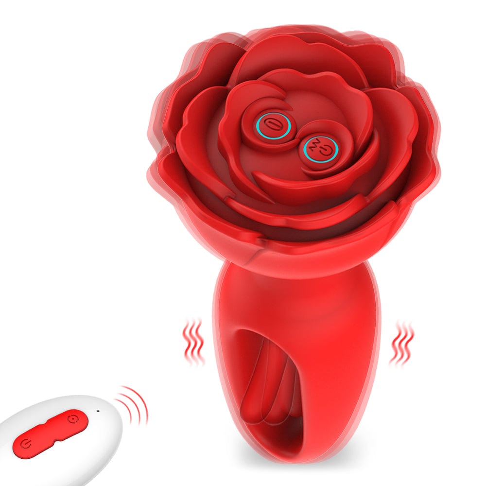 Wireless remote control anal plug with hollow slapping feature in red