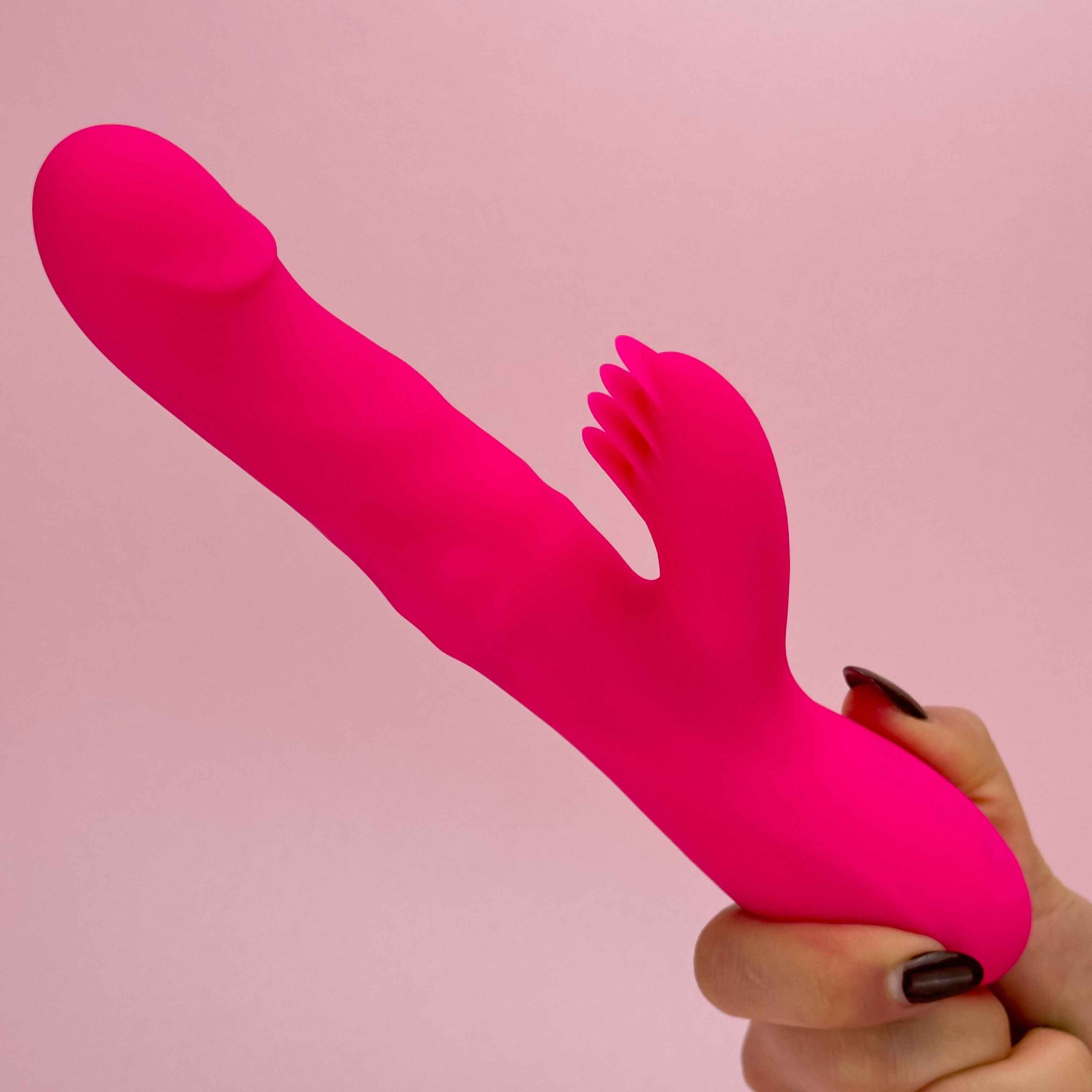 Flickering Dual Thruster Thrusting Rabbit Vibrator