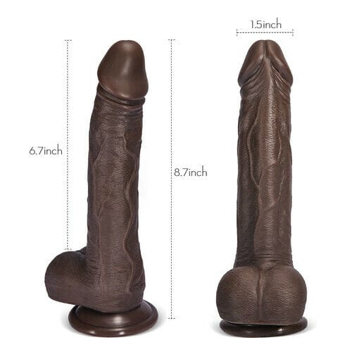 Waterproof dildo in use showing realistic design and comfortable size