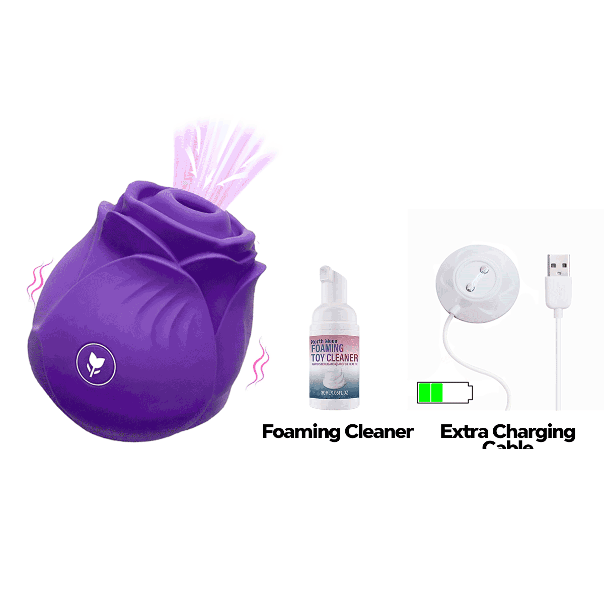 Amora Rose Suction Toy Set – Convenience Set for Amora Rose Suction Toy Waterproof front product view
