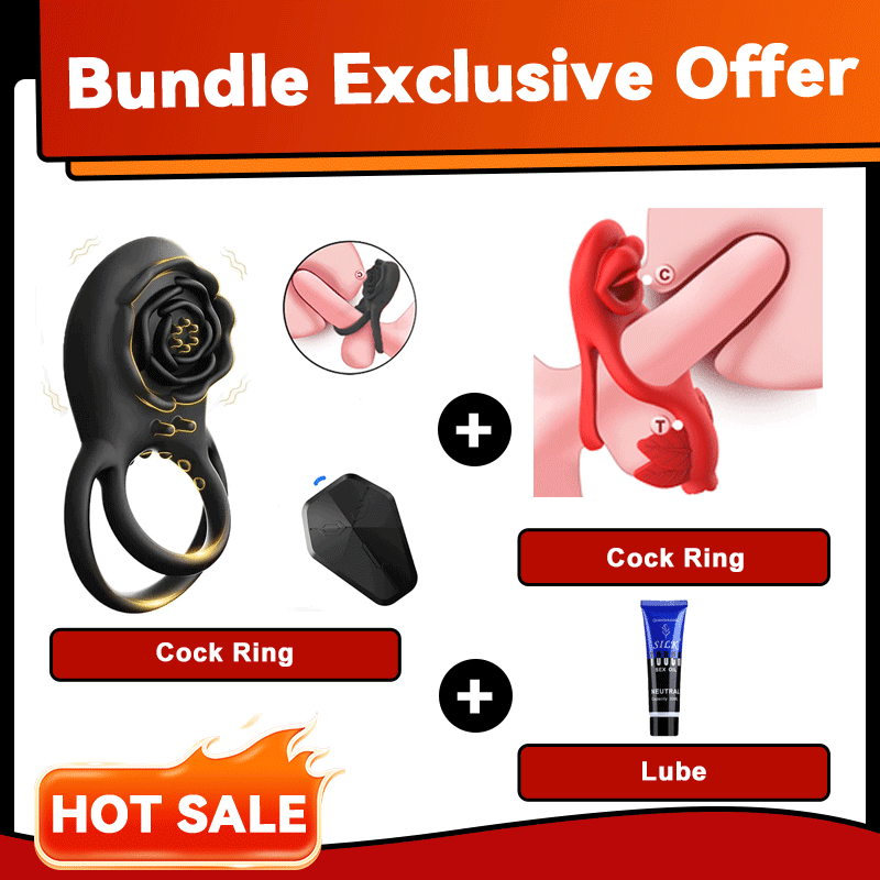 Rose Clit Massager & Vibe Ring Pleasure Toy For Couples