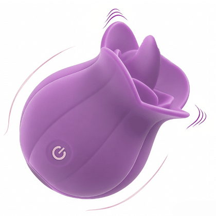 Mlem - 10 Speeds Purple Rose Tongue Massager - tongue vibrator featuring waterproof, quiet, rechargeable