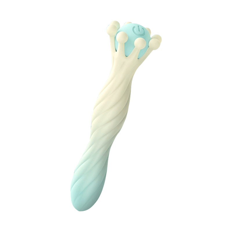 Mini vibrator separated from beaded sleeve for individual use