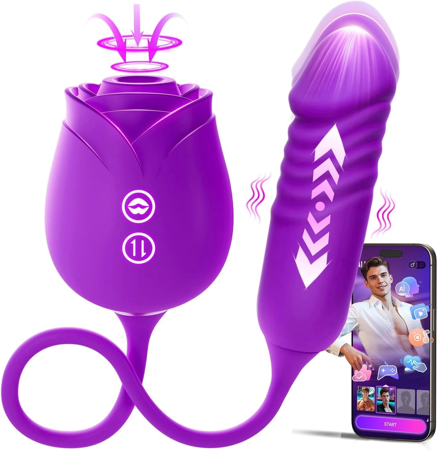 Rose Mary - Dual Massager - Suction & Internal Vibe