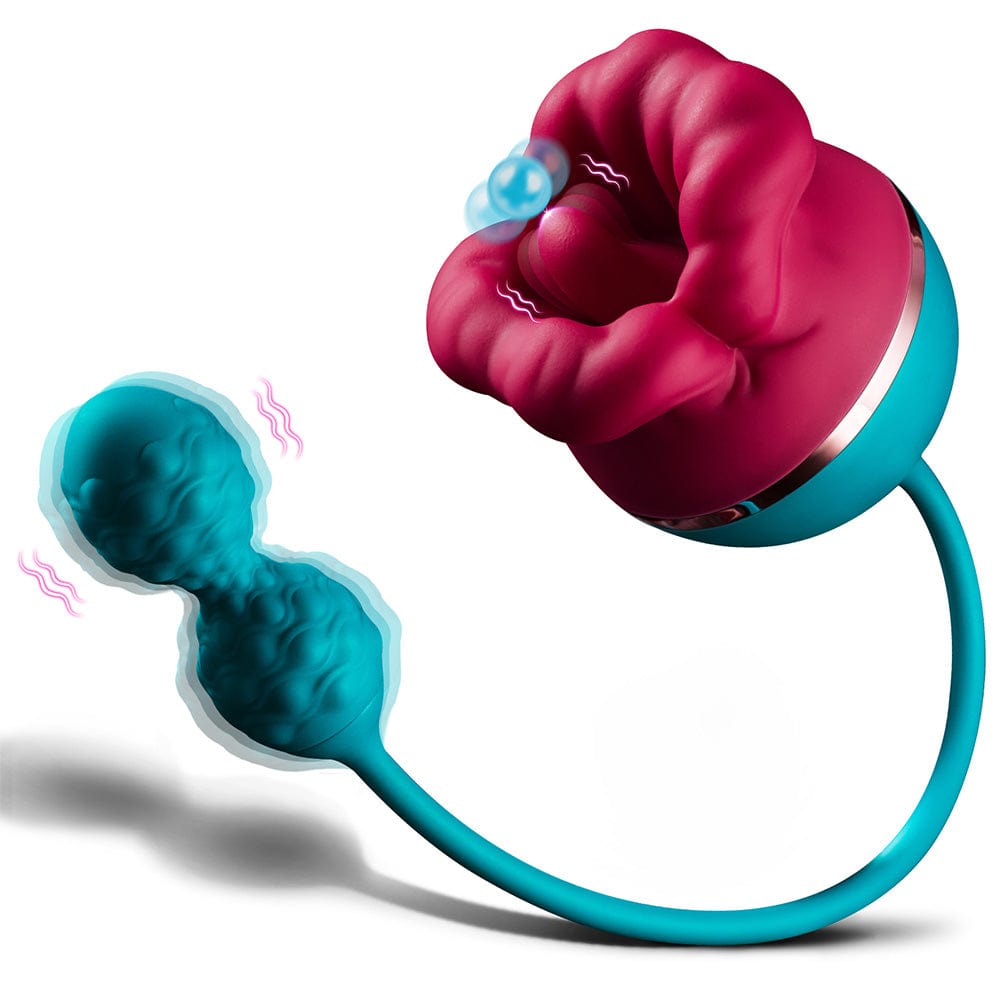 intimilife - Big Mouth Vibrator 3 In1 Tongue Licking Suction G Spot Vibrator With Vibrating Dildo-IntimiLife