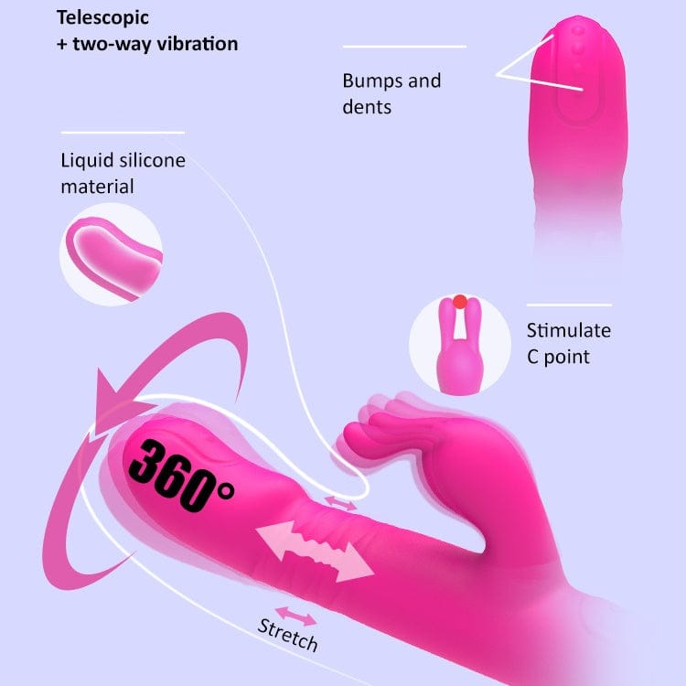 intimilife - Rain Love Thrusting Strong Shock Rabbit Vibrator With Suction Cup-IntimiLife
